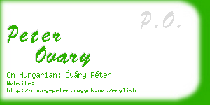 peter ovary business card