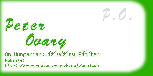 peter ovary business card